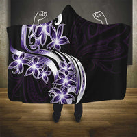 Plumeria Tribal Tattoo Hooded Blanket Purple Polynesian Pattern LT9 - Polynesian Pride