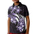 Plumeria Tribal Tattoo Kid Polo Shirt Purple Polynesian Pattern
