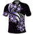 Plumeria Tribal Tattoo Polo Shirt Purple Polynesian Pattern