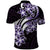 Plumeria Tribal Tattoo Polo Shirt Purple Polynesian Pattern