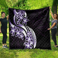 Plumeria Tribal Tattoo Quilt Purple Polynesian Pattern