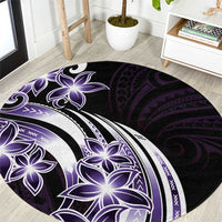 Plumeria Tribal Tattoo Round Carpet Purple Polynesian Pattern LT9 Purple - Polynesian Pride
