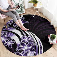 Plumeria Tribal Tattoo Round Carpet Purple Polynesian Pattern LT9 - Polynesian Pride