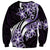 Plumeria Tribal Tattoo Sweatshirt Purple Polynesian Pattern
