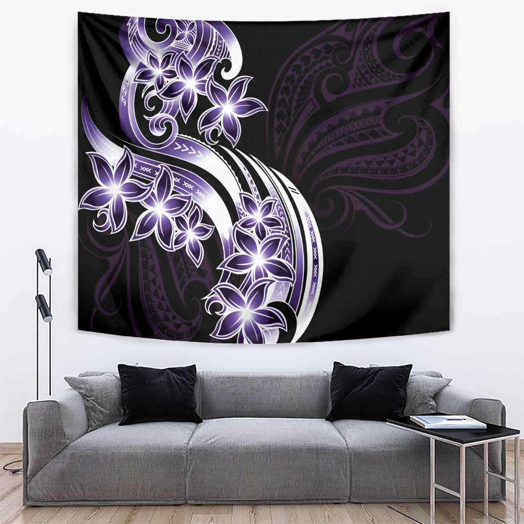 Plumeria Tribal Tattoo Tapestry Purple Polynesian Pattern LT9 Purple - Polynesian Pride