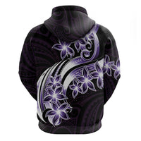 Plumeria Tribal Tattoo Zip Hoodie Purple Polynesian Pattern LT9 - Polynesian Pride