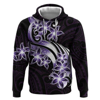 Plumeria Tribal Tattoo Zip Hoodie Purple Polynesian Pattern LT9 Pullover Hoodie Purple - Polynesian Pride