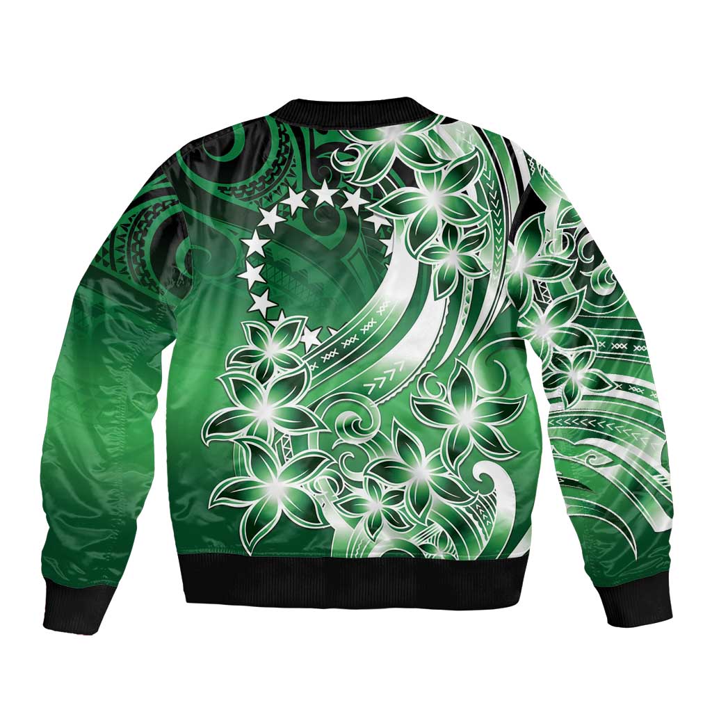 Cook Islands Tattoo Bomber Jacket Plumeria Polynesian Pattern