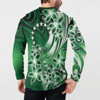 Cook Islands Tattoo Button Sweatshirt Plumeria Polynesian Pattern