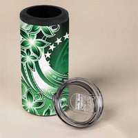 Cook Islands Tattoo 4 in 1 Can Cooler Tumbler Plumeria Polynesian Pattern