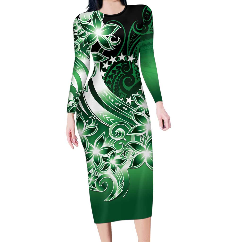 Cook Islands Tattoo Family Matching Long Sleeve Bodycon Dress and Hawaiian Shirt Plumeria Polynesian Pattern