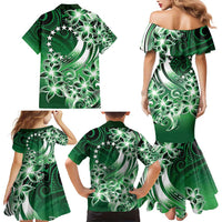 Cook Islands Tattoo Family Matching Mermaid Dress and Hawaiian Shirt Plumeria Polynesian Pattern
