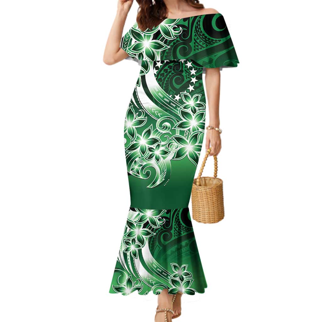 Cook Islands Tattoo Family Matching Mermaid Dress and Hawaiian Shirt Plumeria Polynesian Pattern