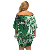 Cook Islands Tattoo Family Matching Off Shoulder Short Dress and Hawaiian Shirt Plumeria Polynesian Pattern