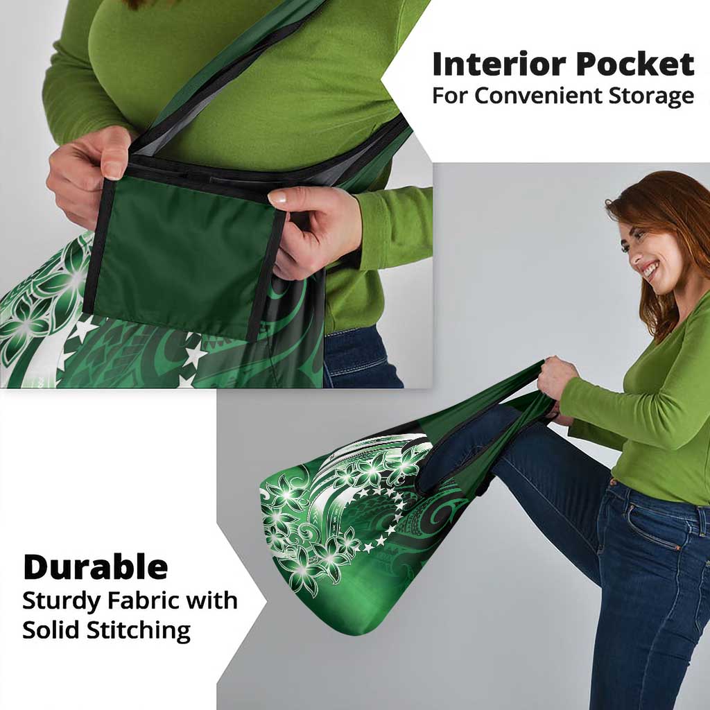 Cook Islands Tattoo Grocery Bag Plumeria Polynesian Pattern