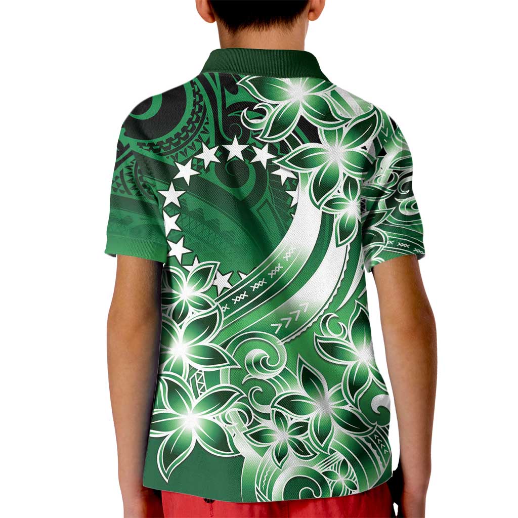 Cook Islands Tattoo Kid Polo Shirt Plumeria Polynesian Pattern