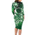 Cook Islands Tattoo Long Sleeve Bodycon Dress Plumeria Polynesian Pattern