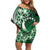 Cook Islands Tattoo Off Shoulder Short Dress Plumeria Polynesian Pattern