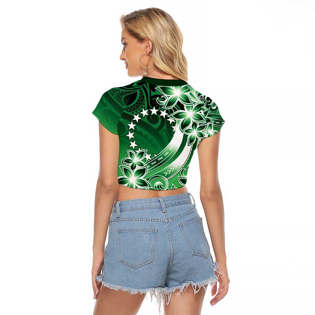 Cook Islands Tattoo Raglan Cropped T Shirt Plumeria Polynesian Pattern