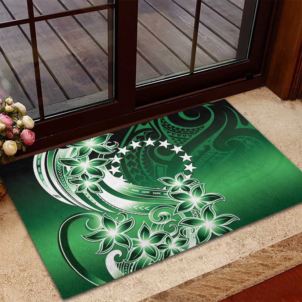 Cook Islands Tattoo Rubber Doormat Plumeria Polynesian Pattern