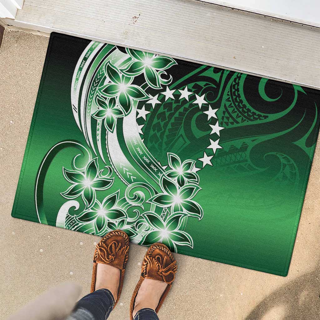Cook Islands Tattoo Rubber Doormat Plumeria Polynesian Pattern