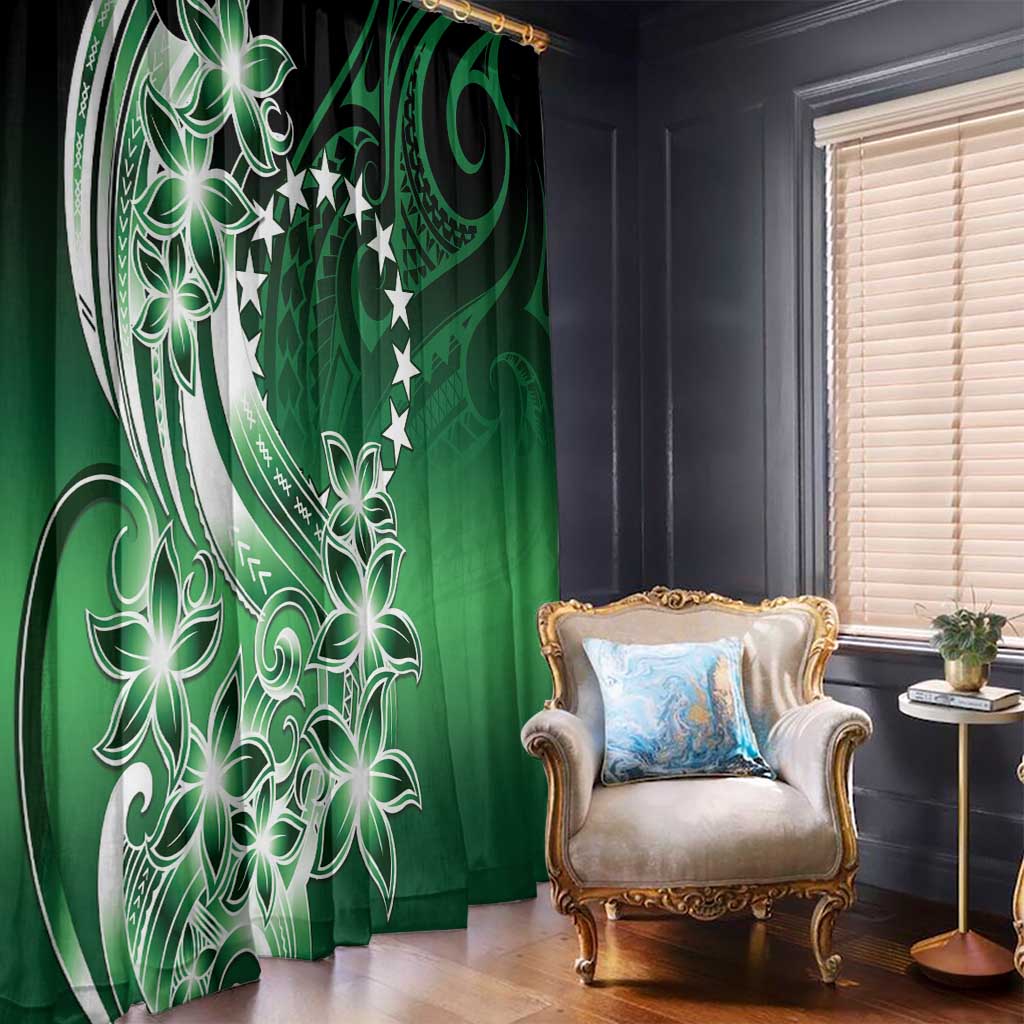 Cook Islands Tattoo Window Curtain Plumeria Polynesian Pattern