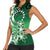 Cook Islands Tattoo Women Sleeveless Polo Shirt Plumeria Polynesian Pattern