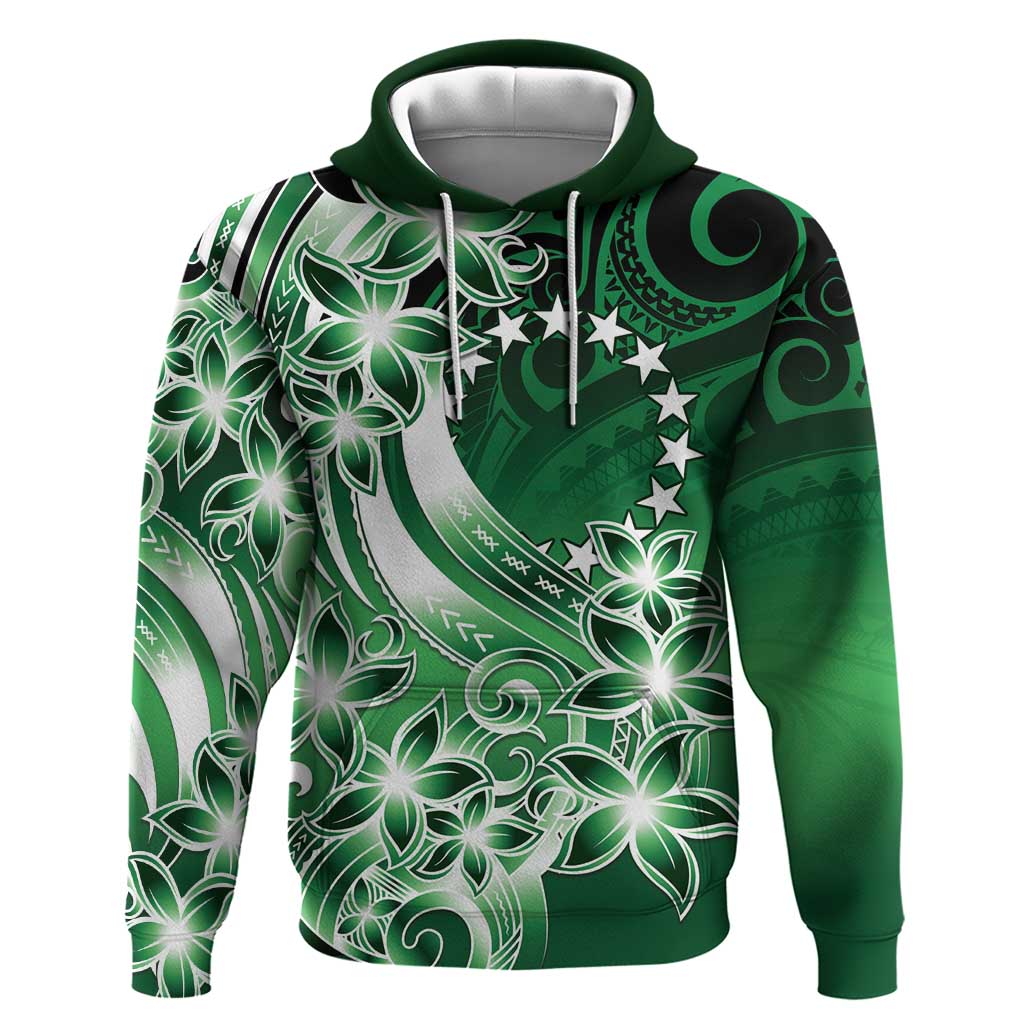 Cook Islands Tattoo Zip Hoodie Plumeria Polynesian Pattern