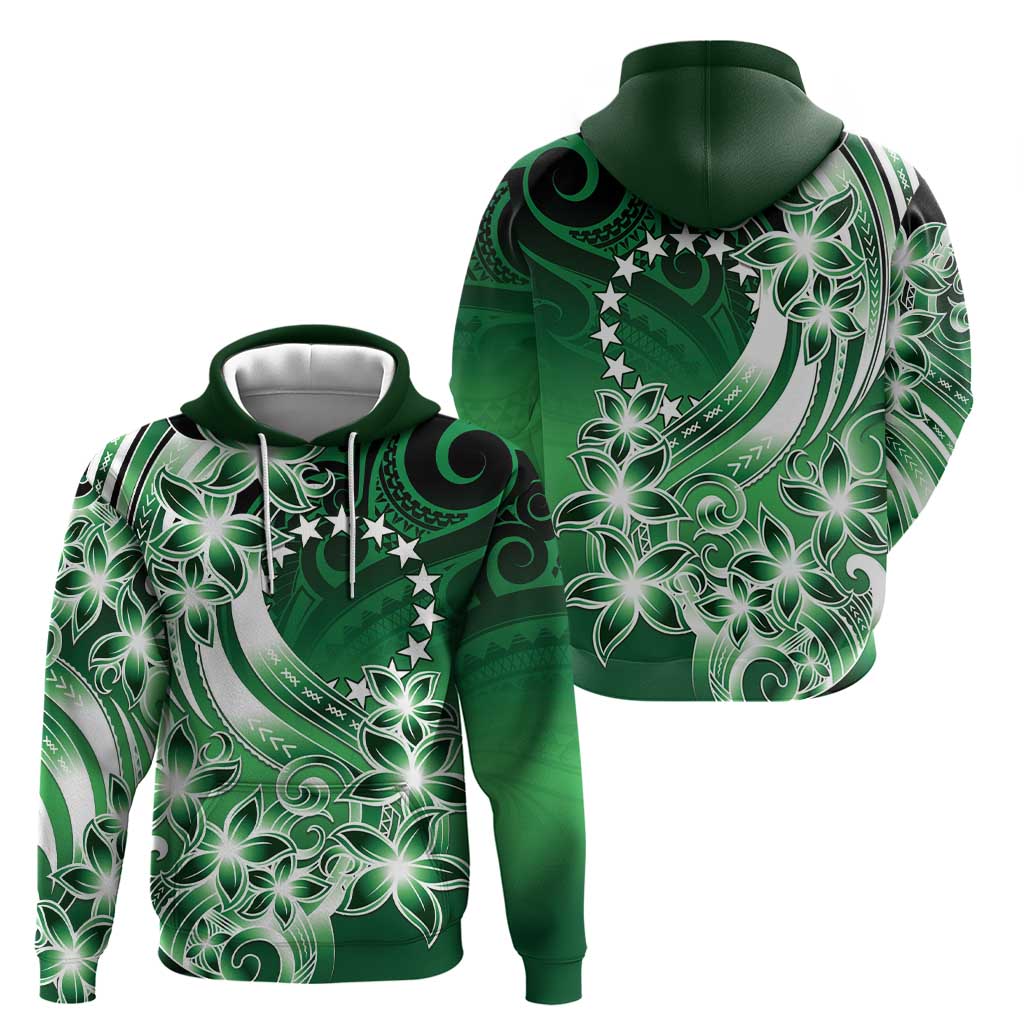 Cook Islands Tattoo Zip Hoodie Plumeria Polynesian Pattern