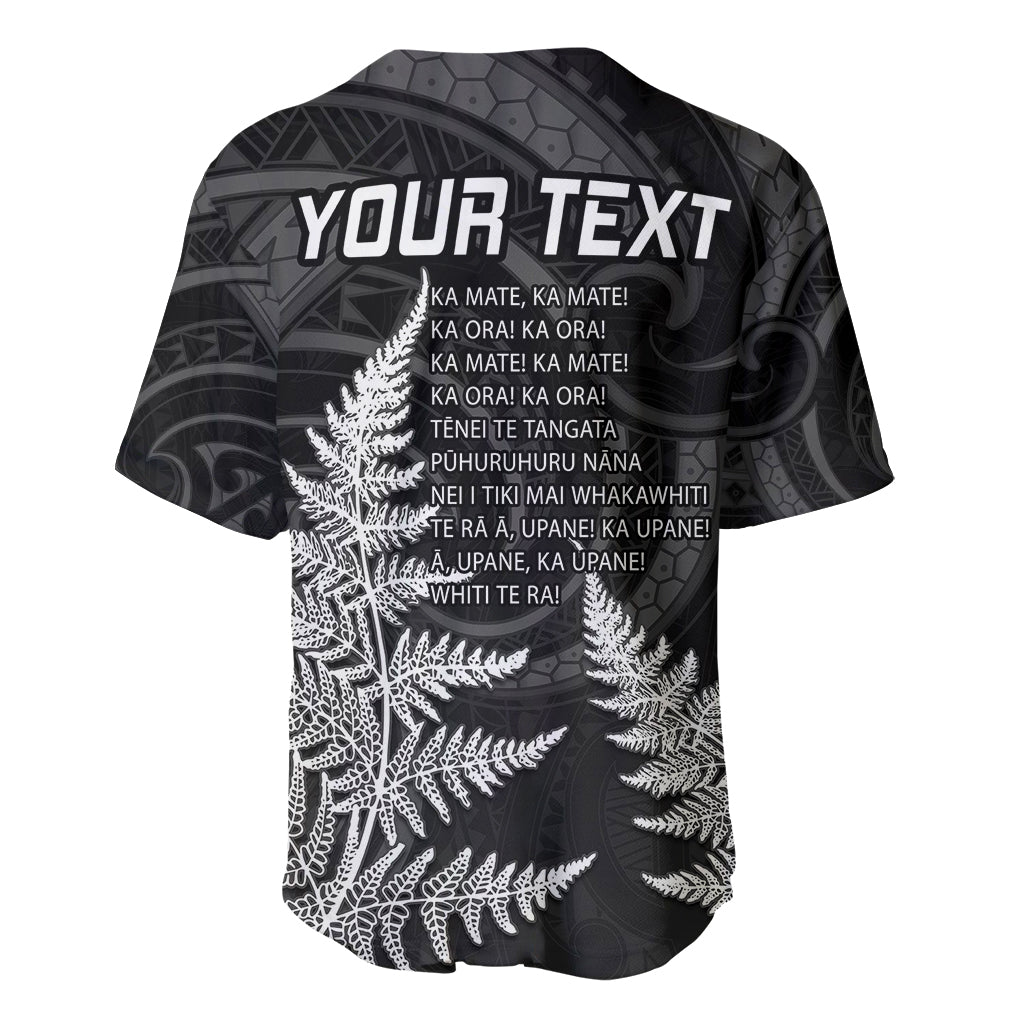 Personalised New Zealand Rugby Baseball Jersey Aotearoa Ka Mate Haka All Black Mix Ta Moko White Style LT9 - Polynesian Pride