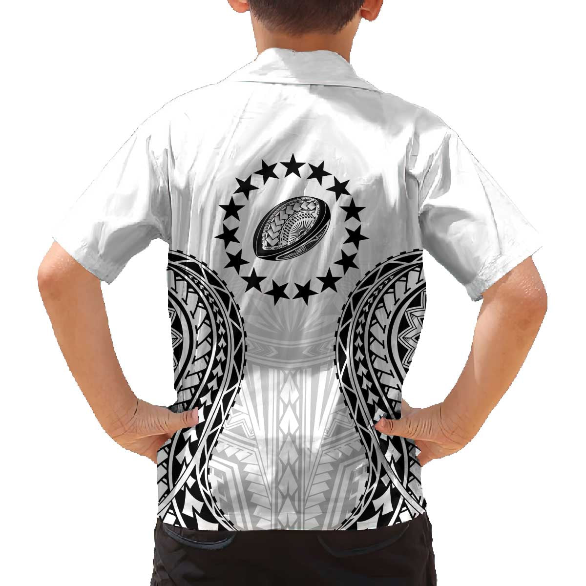 World Rugby Cook Islands Family Matching Off The Shoulder Long Sleeve Dress and Hawaiian Shirt Kukis Make History - Polynesian Pride