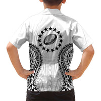 World Rugby Cook Islands Family Matching Short Sleeve Bodycon Dress and Hawaiian Shirt Kukis Make History - Polynesian Pride