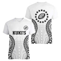 World Rugby Cook Islands Women V-Neck T-Shirt Kukis Make History - Polynesian Pride