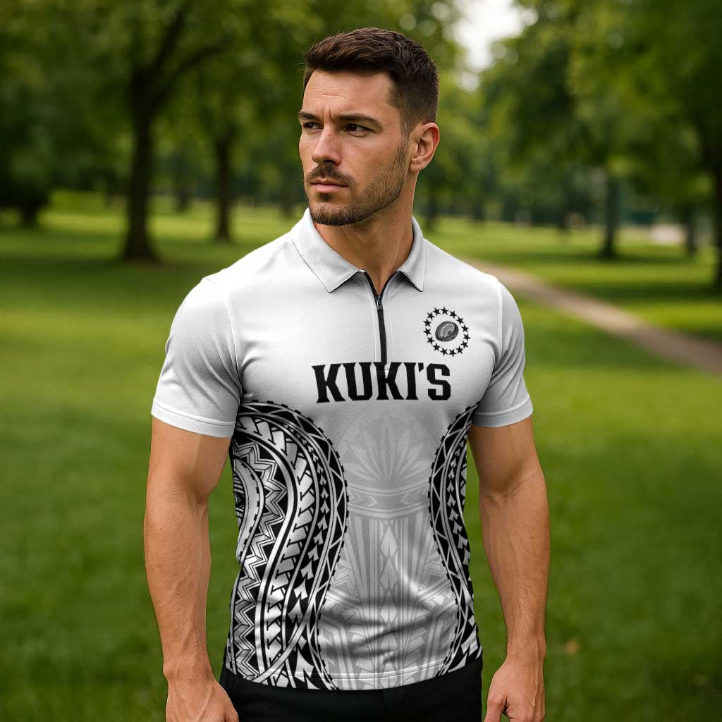 World Rugby Cook Islands Zipper Polo Shirt Kukis Make History LT9 - Polynesian Pride