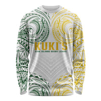 World Rugby Cook Islands Long Sleeve Shirt White Polynesian Tribal Pattern - Polynesian Pride