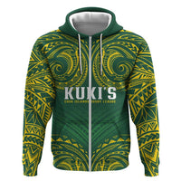 World Rugby Cook Islands Hoodie Green Polynesian Tribal Pattern - Polynesian Pride