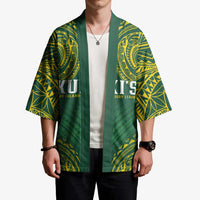 World Rugby Cook Islands Kimono Green Polynesian Tribal Pattern - Polynesian Pride