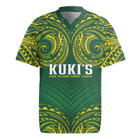 World Rugby Cook Islands Rugby Jersey Green Polynesian Tribal Pattern - Polynesian Pride