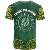 World Rugby Cook Islands T Shirt Green Polynesian Tribal Pattern - Polynesian Pride