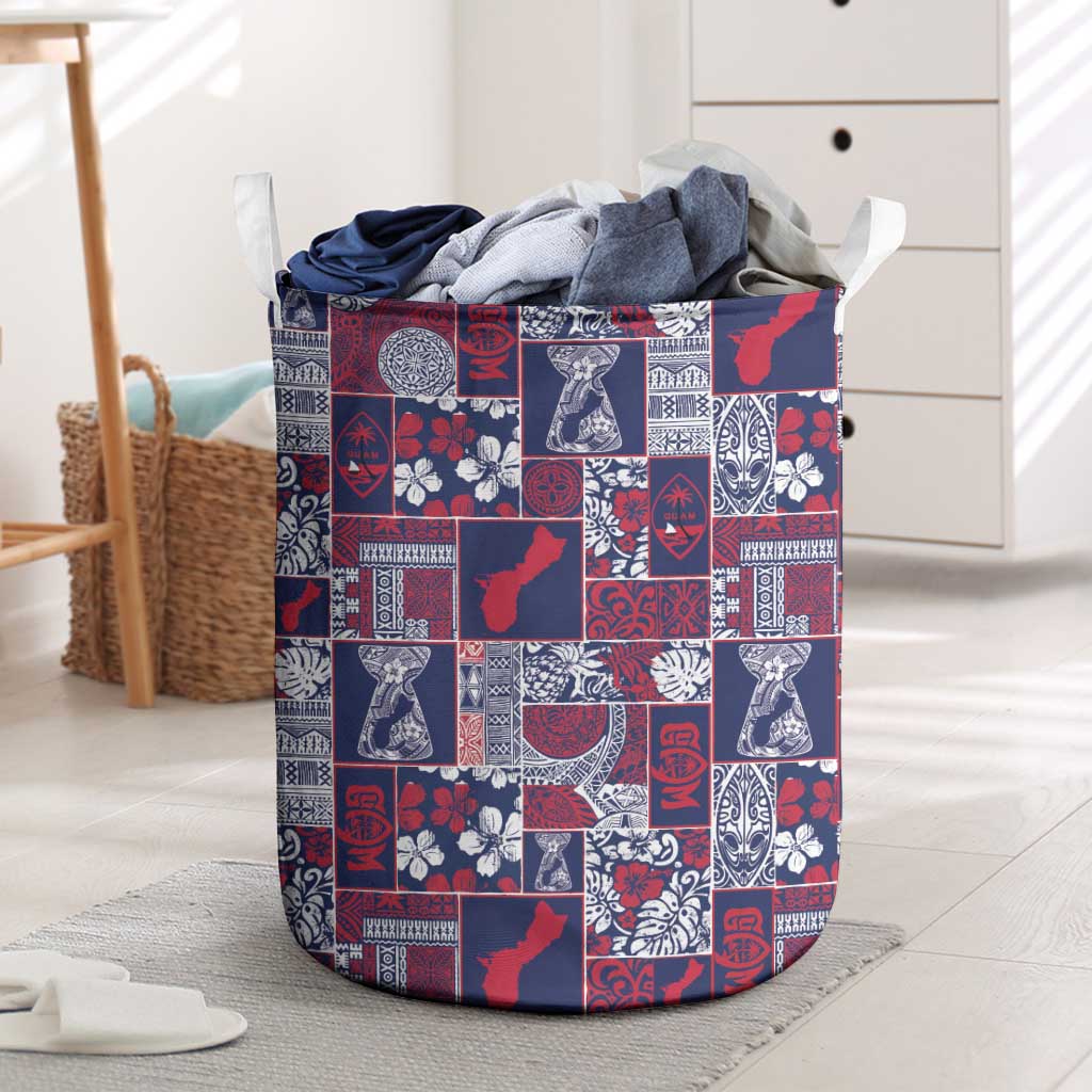 Guam Felis Pasgua Laundry Basket Pacific Patchwork Xmas Vibes - Polynesian Pride