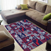 Guam Felis Pasgua Area Rug Pacific Patchwork Xmas Vibes - Polynesian Pride
