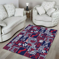 Guam Felis Pasgua Area Rug Pacific Patchwork Xmas Vibes - Polynesian Pride