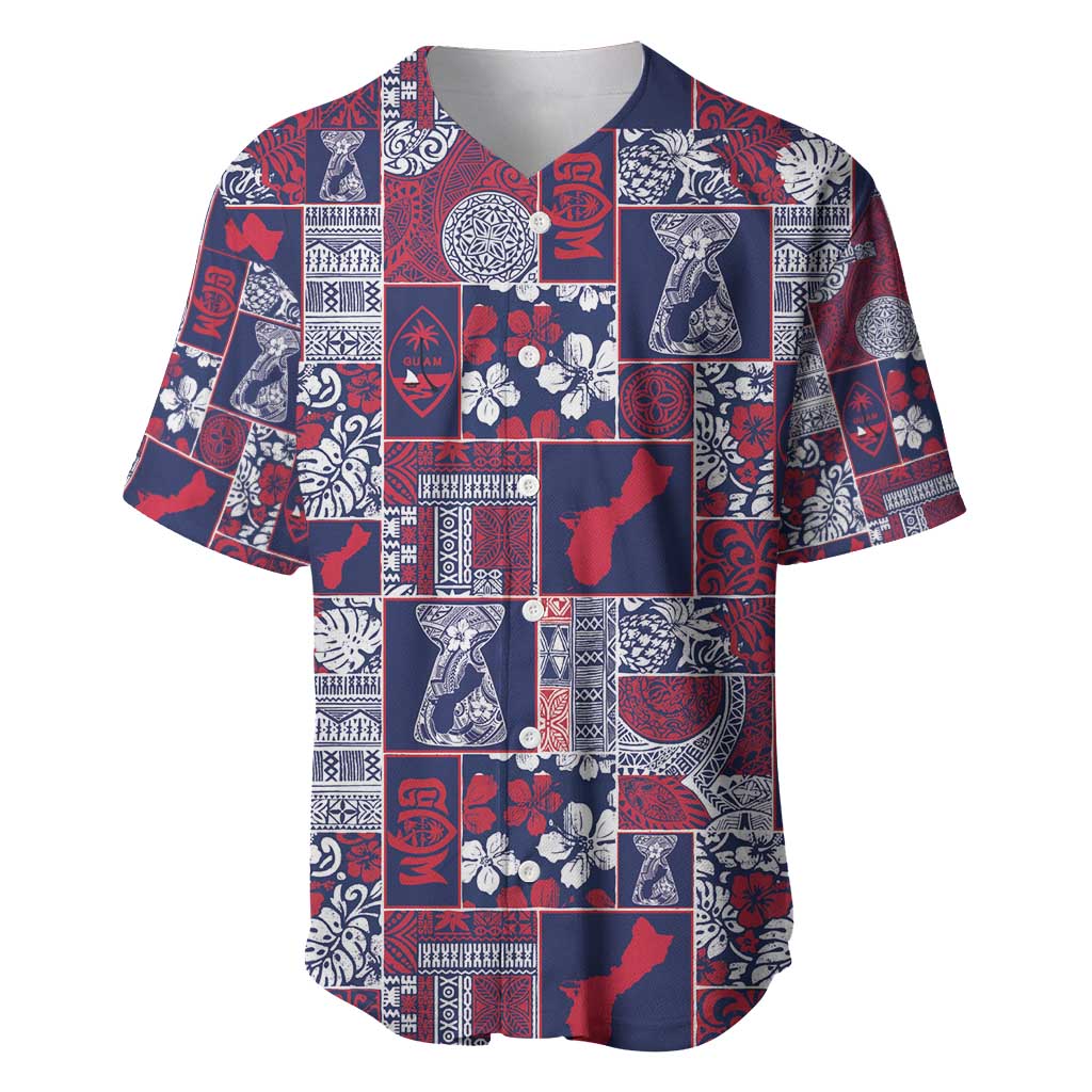 Guam Felis Pasgua Baseball Jersey Pacific Patchwork Xmas Vibes - Polynesian Pride