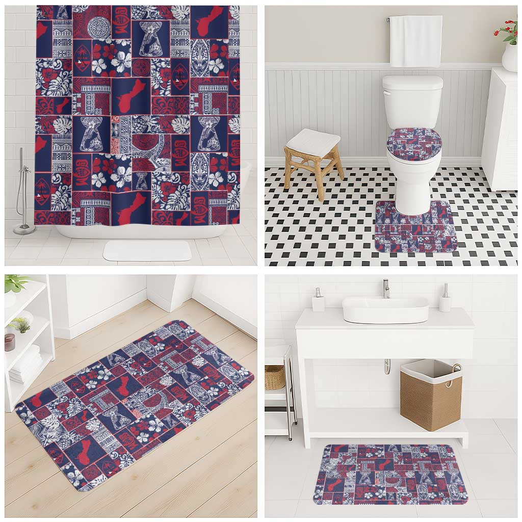 Guam Felis Pasgua Bathroom Set Pacific Patchwork Xmas Vibes - Polynesian Pride