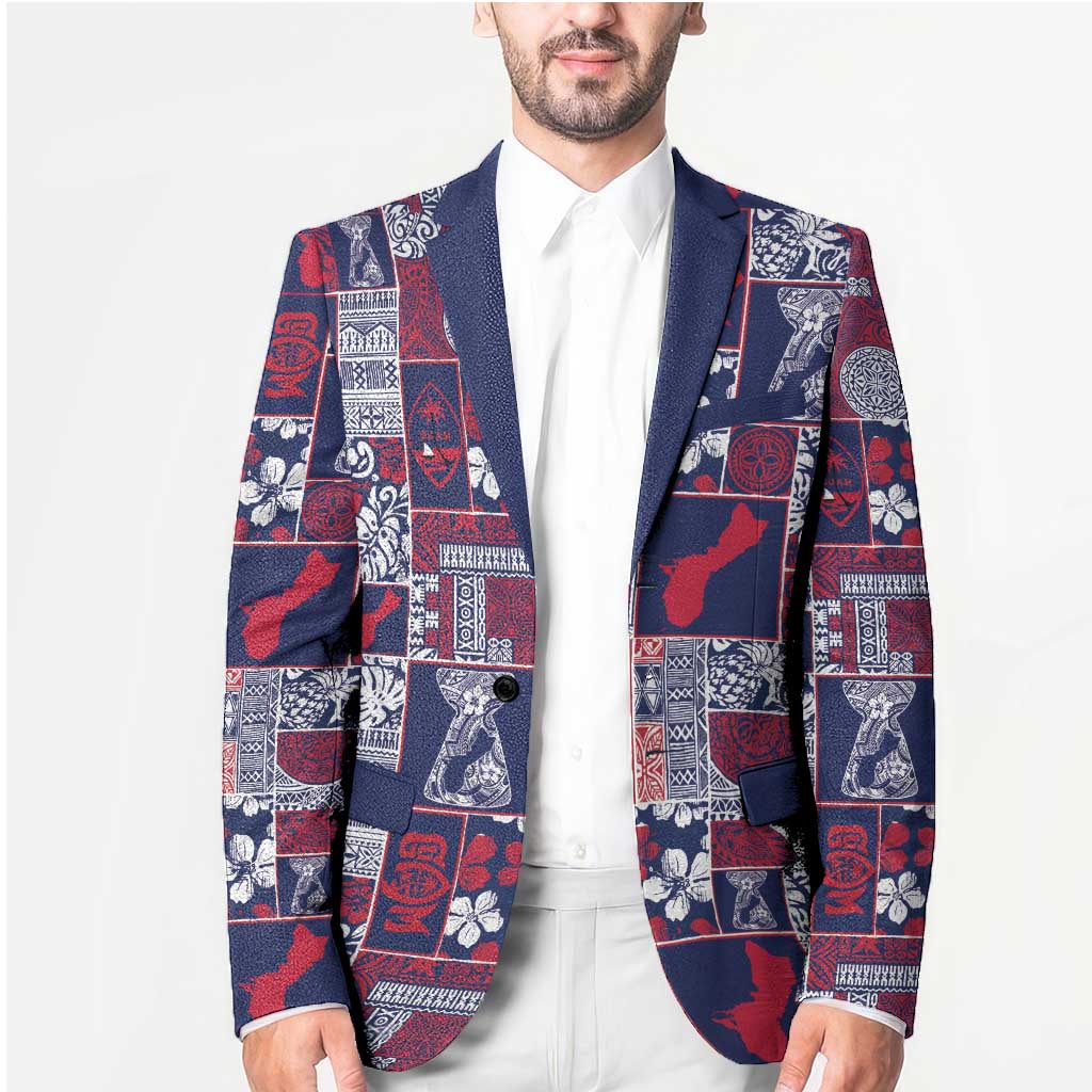 Guam Felis Pasgua Blazer Pacific Patchwork Xmas Vibes - Polynesian Pride