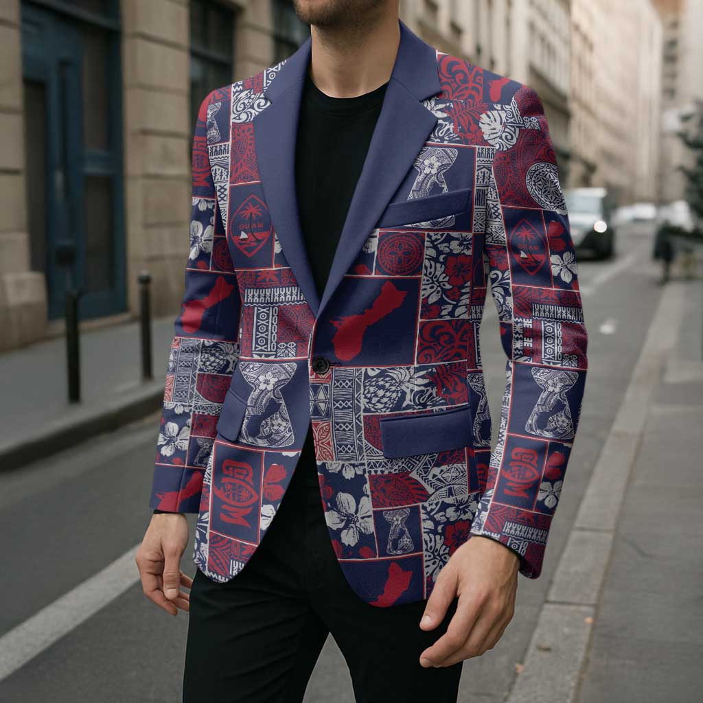 Guam Felis Pasgua Blazer Pacific Patchwork Xmas Vibes - Polynesian Pride