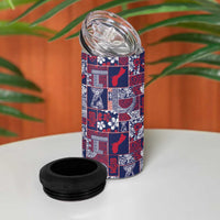 Guam Felis Pasgua 4 in 1 Can Cooler Tumbler Pacific Patchwork Xmas Vibes - Polynesian Pride