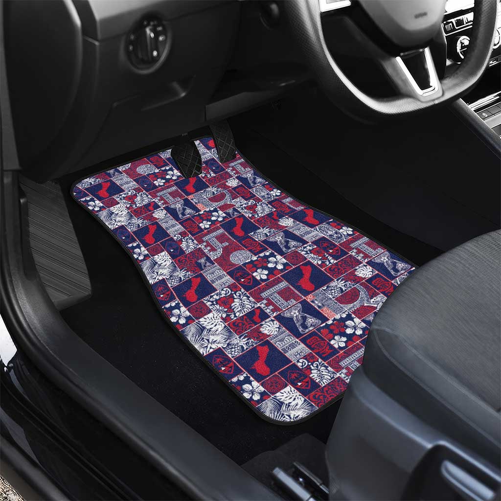Guam Felis Pasgua Car Mats Pacific Patchwork Xmas Vibes - Polynesian Pride