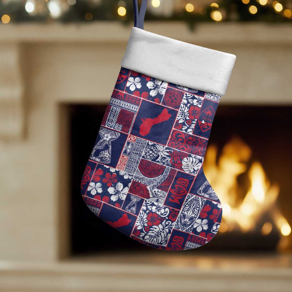 Guam Felis Pasgua Christmas Stocking Pacific Patchwork Xmas Vibes - Polynesian Pride