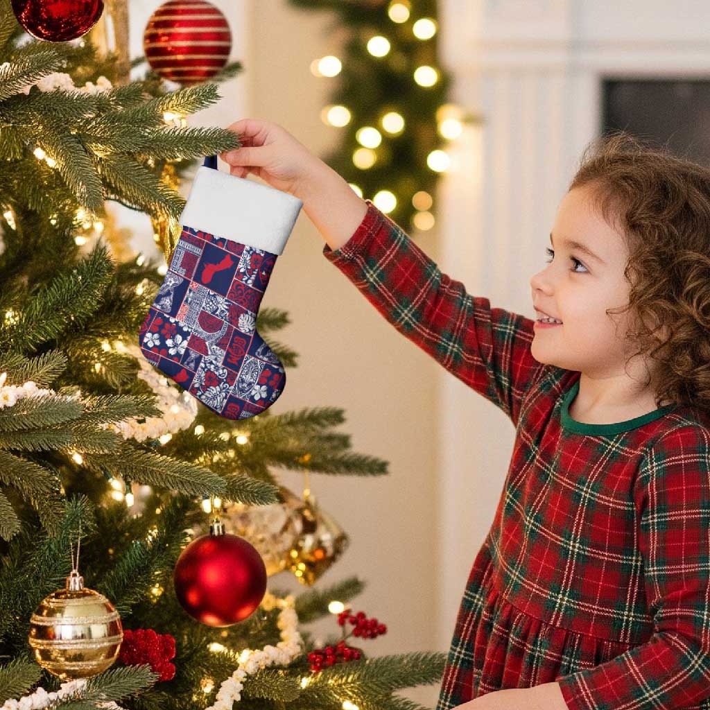 Guam Felis Pasgua Christmas Stocking Pacific Patchwork Xmas Vibes - Polynesian Pride